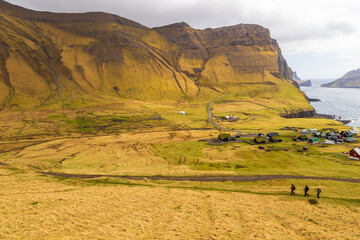 View of the Gasadalur on Vagar island. Faroe Island.
