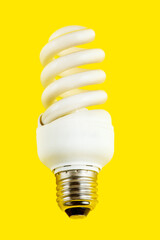 fluorescent lamp isolated on blue background. white mercury lamp