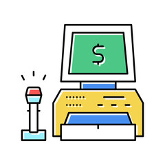 cash register color icon vector illustration