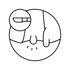 hemorrhoids disease line icon vector illustration