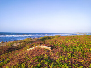 The beginning of a beautiful sunset in a magical place