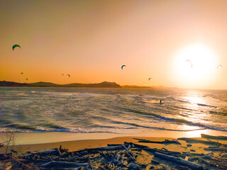 The beginning of a beautiful sunset in a magical place