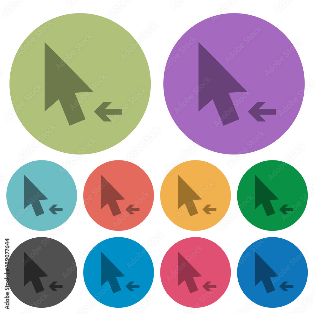 Poster arrow cursor left solid color darker flat icons