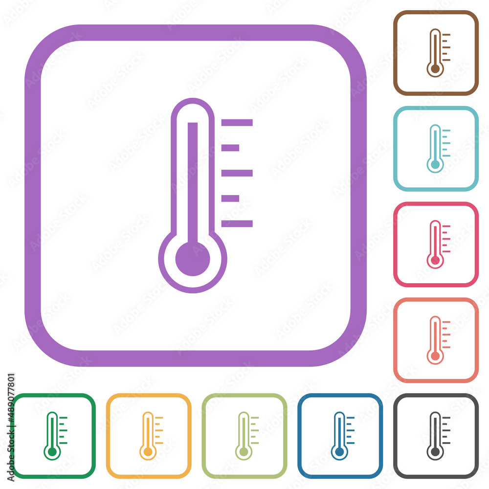 Poster thermometer warm temperature simple icons