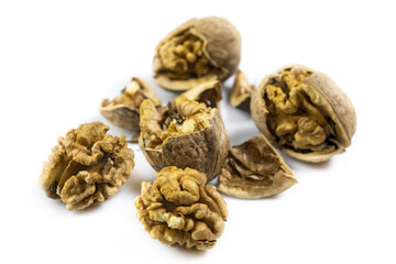  isolated image of walnuts on white background