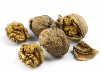  isolated image of walnuts on white background