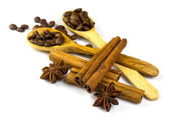 image of coffee beans on a spoon close-up