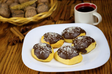  image of delicious chocolate cookie close-up