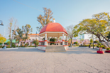 kiosk in the plaza in the center of san juan teotihucan.