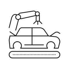 apply primer on car body line icon vector illustration