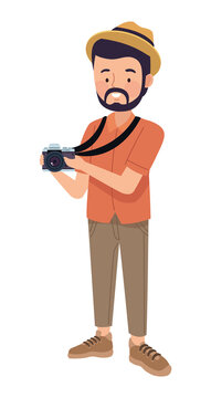 tourist man with camera
