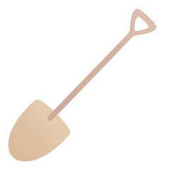 childish spring illustration - gardening shovel