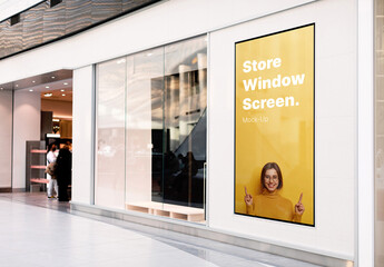 Brand Store Window Screen Banner Mock-Up