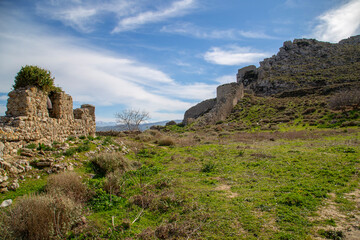 Fototapeta na wymiar Old Castle Ruins on the rock