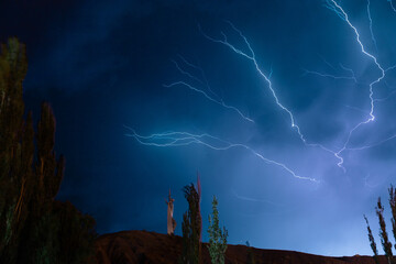 lightning in the mountains
