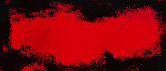 Black and red abstract grunge background with halftone style.