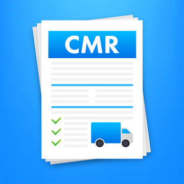 CMR transport document. Business icon. International transportation regulation. Vector stock illustration.