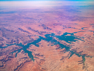 Aerial view of the landscape of Colorado river