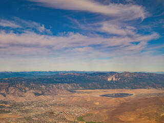 Aerial view of the Carson City and Washoe Lake