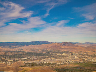 Aerial view of the Reno cityscape