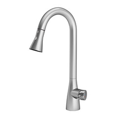 Illustration of Stainless Steel Faucet for the Kitchen and Washbasin on a White Background