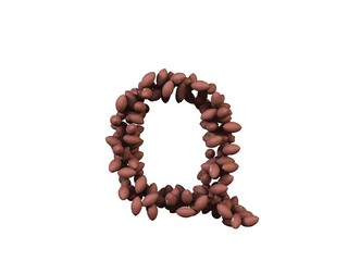 American Football Themed Font Letter Q