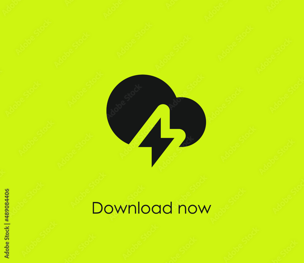 Poster thunder vector icon. editable stroke. symbol in line art style for design, presentation, website or 