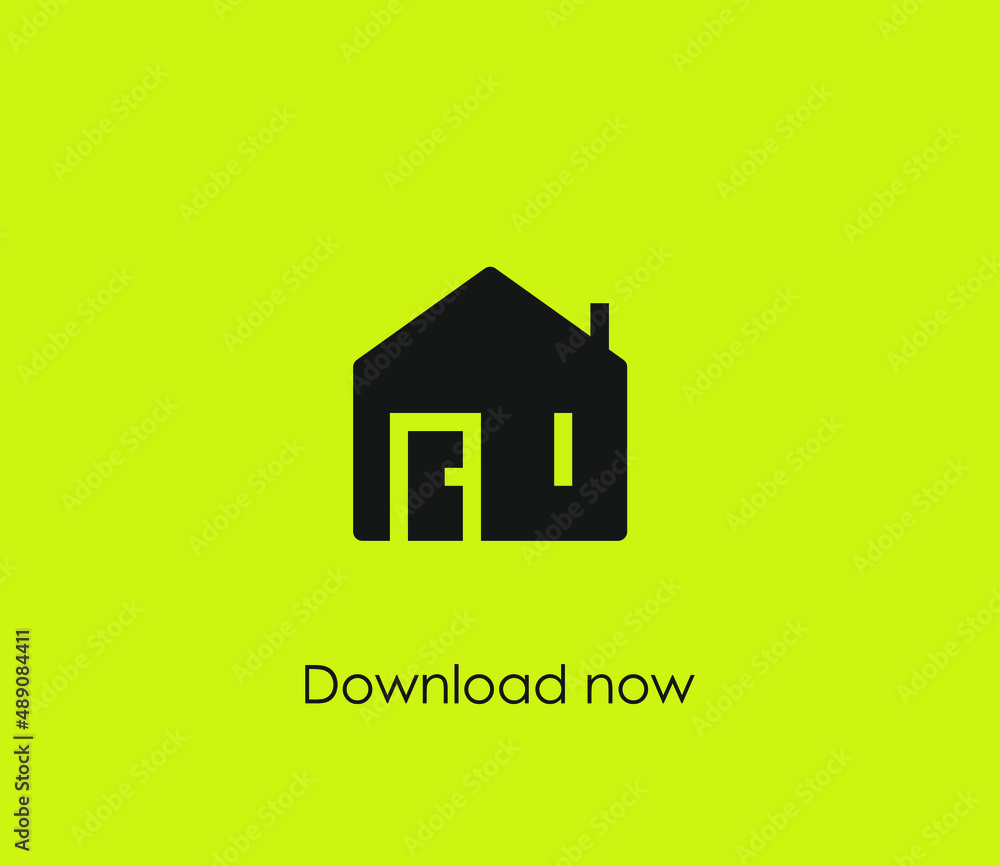 Poster house vector icon. editable stroke. symbol in line art style for design, presentation, website or ap