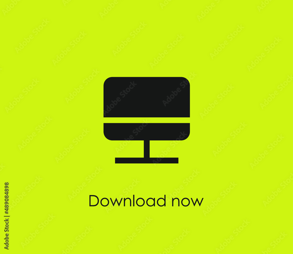Poster computer vector icon. editable stroke. symbol in line art style for design, presentation, website or