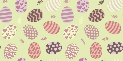 seamless pattern easter background, easter eggs, flowers. Set of Easter elements for design. great for textiles, banners, wallpapers, packaging - vector image. 