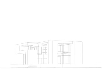 architectural sketch of a house 3d rendering 