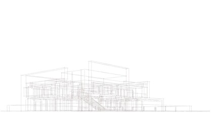architectural sketch of a house 3d rendering 
