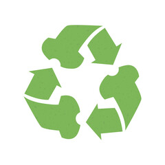 Green recycling sign in the form of clothes. Ecology concept