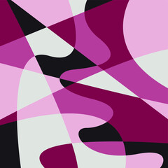 Vector illustration - abstract pattern with wavy lines of trend colors pink 