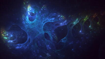 3D rendering abstract fractal light background