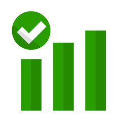 Bar graph and check mark. Success of business. Vector.