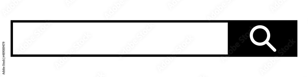 Aufkleber search bar icon. a search box with an input field and a magnifying glass search button. vectors.
