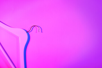 Clothes hanger on dark color background