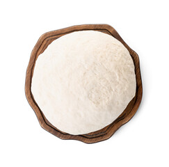Raw dough on white background