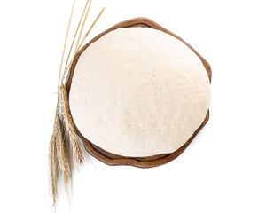 Raw dough on white background
