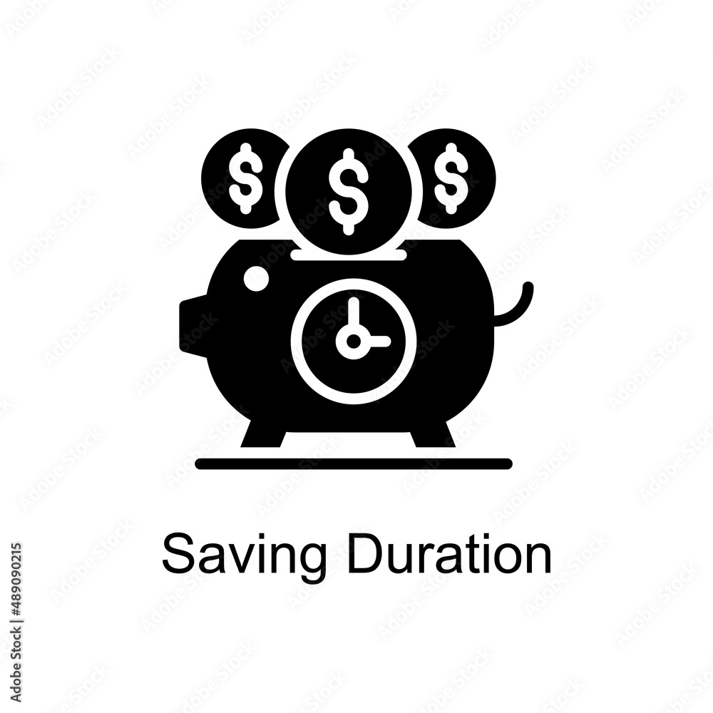 Poster saving duration vector solid icons for your digital or print projects.