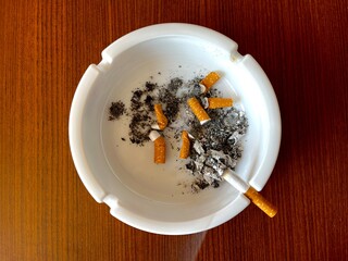 cigarette butts in ashtray
