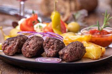 cevapcici on a plate