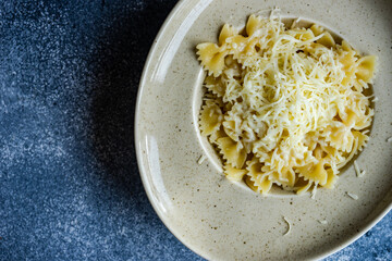 Farfalle pasta with cheese