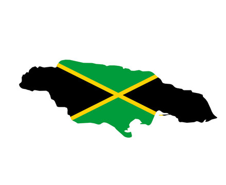 Jamaica Flag National North America Emblem Map Icon Vector Illustration Abstract Design Element