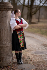 Slovak folklore. Slovakian folklore girl.