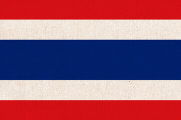 Thailand national fabric flag textile background. Symbol of Asian country