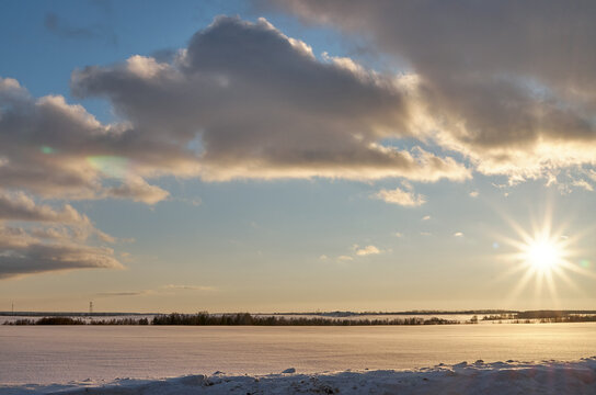 sunset over the feeld