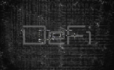 Business finance investment DeFi decentralize blockchain concept, data and number futuristic background