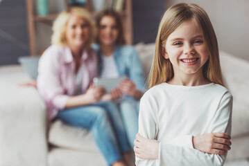 Granny, mom and daughter